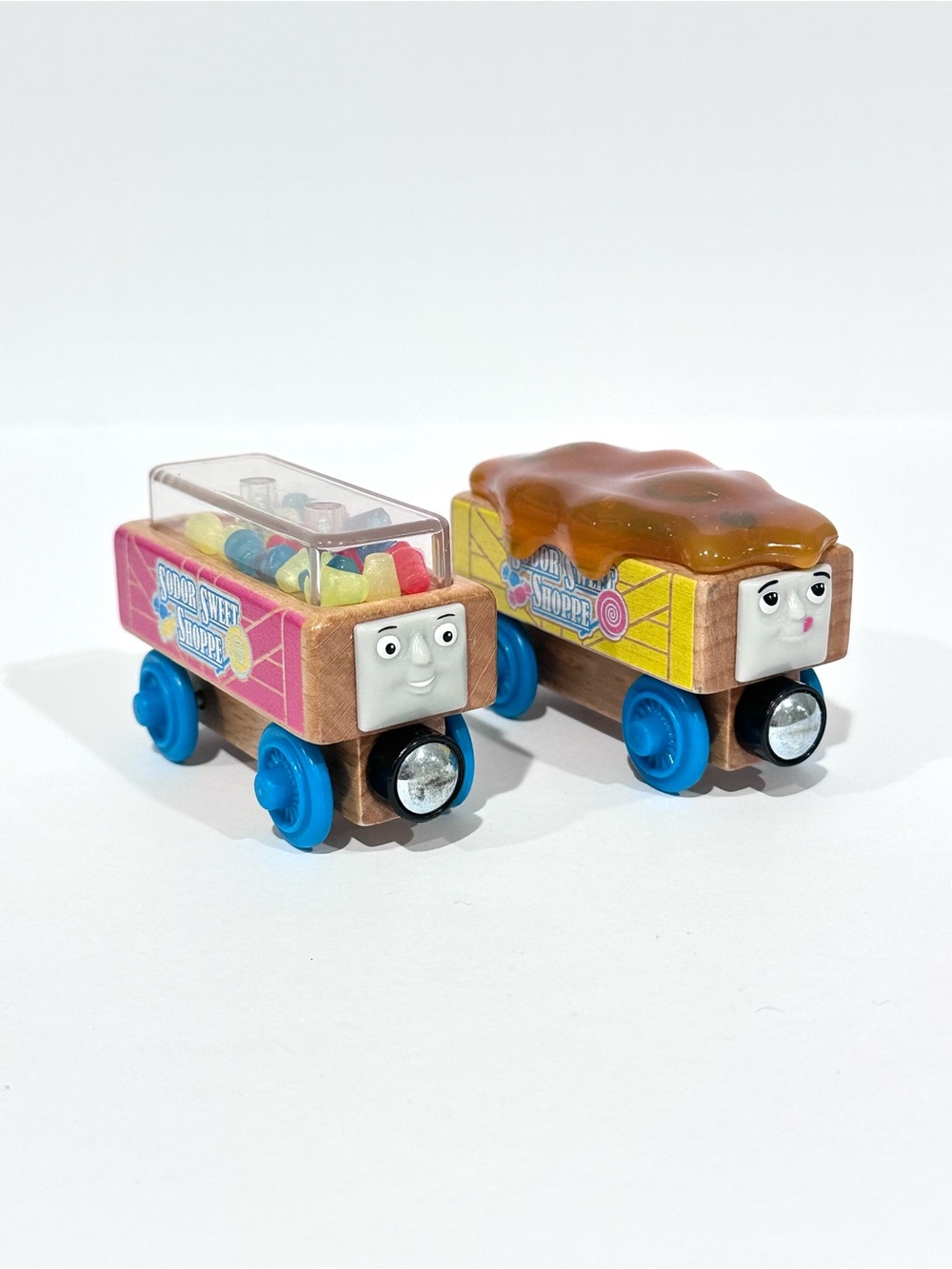 Thomas & Friends Candy Cars Sodor Sweet Shoppe Caramel Car & Gumdrop Car Wooden